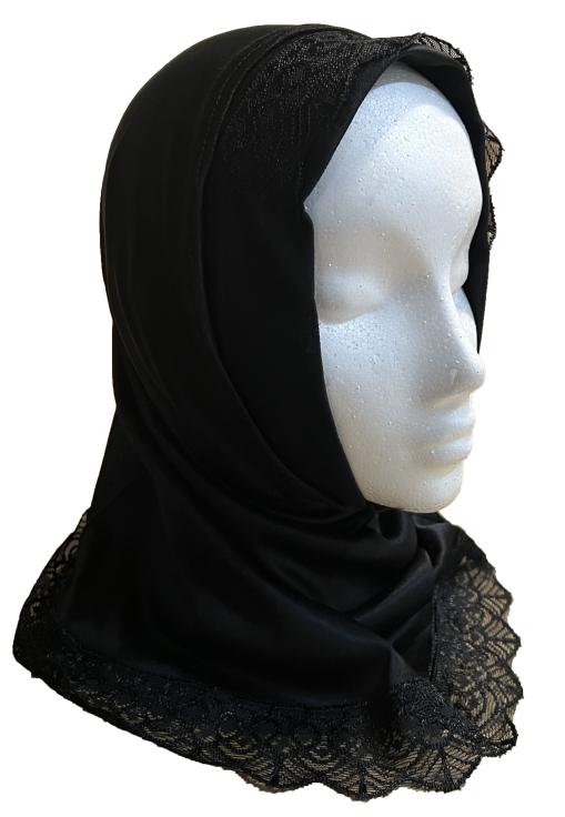 12Pcs Black Plain Hijab Small