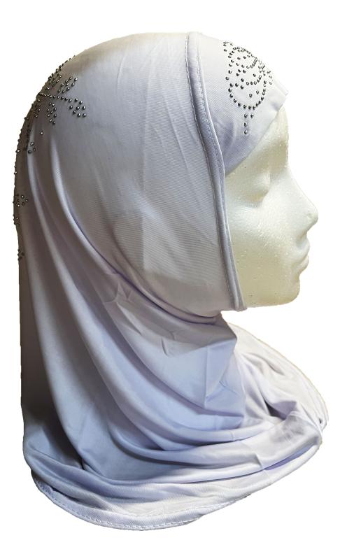 12 pcs Black And White Hijab With Premium Stones Medium