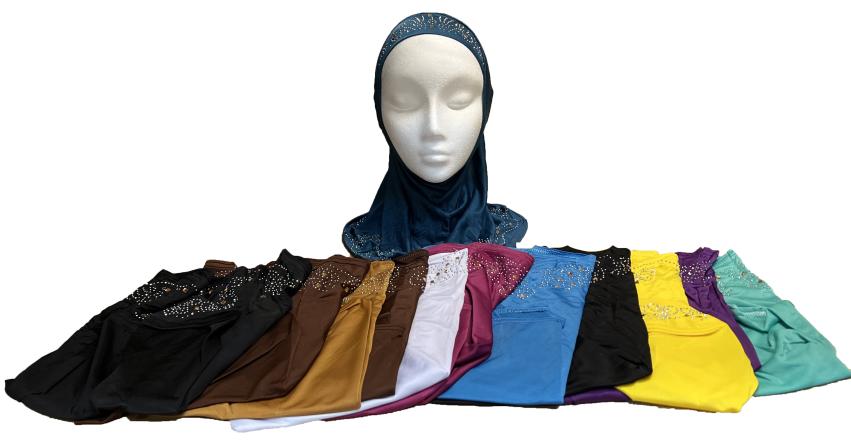 12 pcs Mix Colour Hijab With Stones Medium